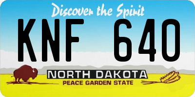 ND license plate KNF640