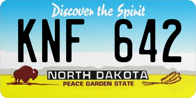 ND license plate KNF642