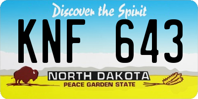 ND license plate KNF643