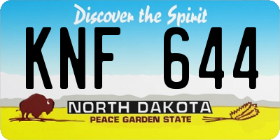 ND license plate KNF644