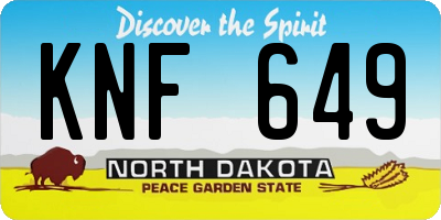 ND license plate KNF649