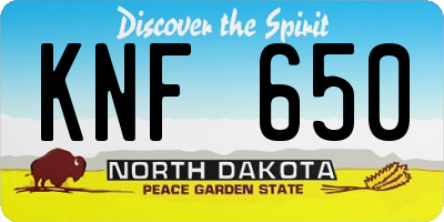 ND license plate KNF650
