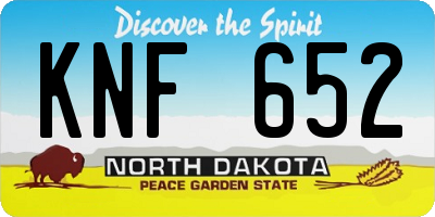 ND license plate KNF652