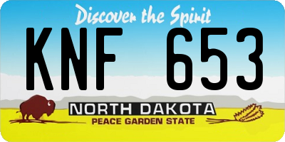 ND license plate KNF653