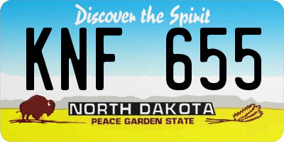 ND license plate KNF655
