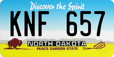 ND license plate KNF657