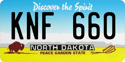 ND license plate KNF660