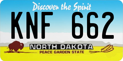 ND license plate KNF662
