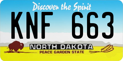 ND license plate KNF663
