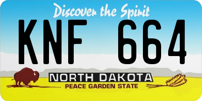 ND license plate KNF664