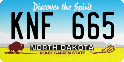 ND license plate KNF665