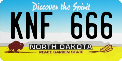 ND license plate KNF666