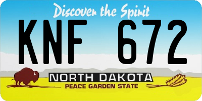 ND license plate KNF672