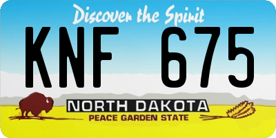 ND license plate KNF675
