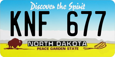 ND license plate KNF677