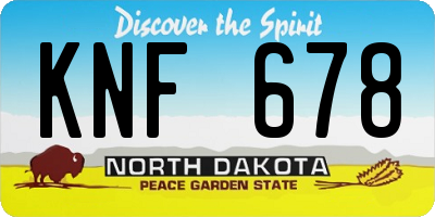 ND license plate KNF678