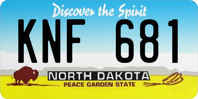ND license plate KNF681