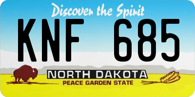 ND license plate KNF685