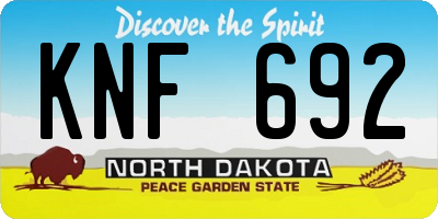ND license plate KNF692