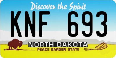 ND license plate KNF693