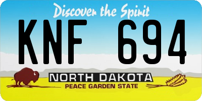 ND license plate KNF694