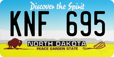 ND license plate KNF695