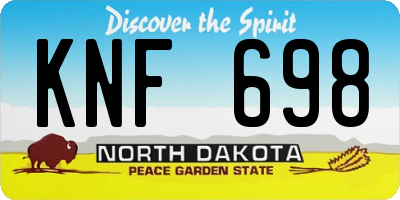 ND license plate KNF698