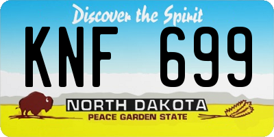 ND license plate KNF699