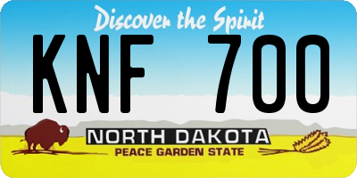 ND license plate KNF700