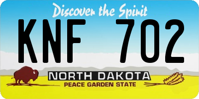 ND license plate KNF702