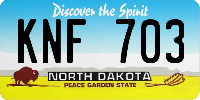 ND license plate KNF703