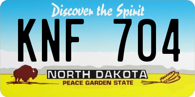 ND license plate KNF704
