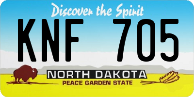 ND license plate KNF705