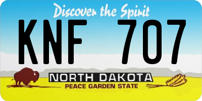 ND license plate KNF707