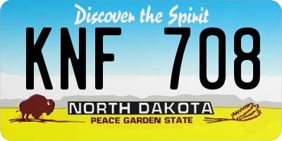 ND license plate KNF708