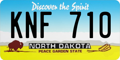 ND license plate KNF710