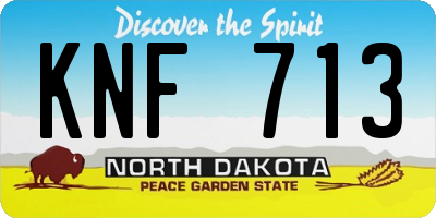ND license plate KNF713