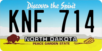 ND license plate KNF714