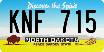 ND license plate KNF715
