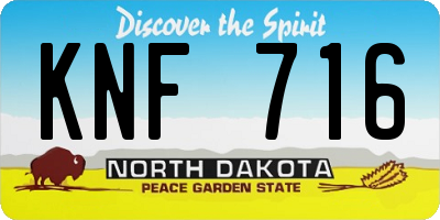 ND license plate KNF716