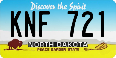 ND license plate KNF721