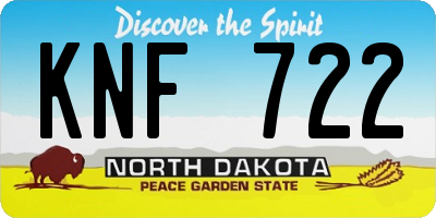 ND license plate KNF722