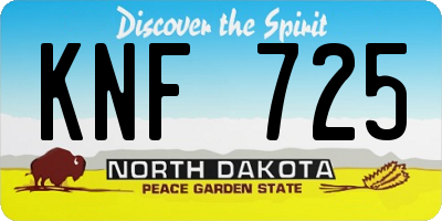 ND license plate KNF725