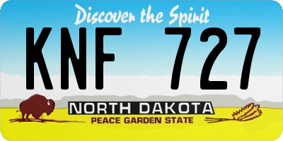 ND license plate KNF727