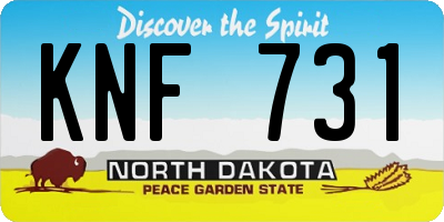 ND license plate KNF731