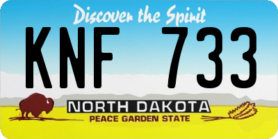 ND license plate KNF733
