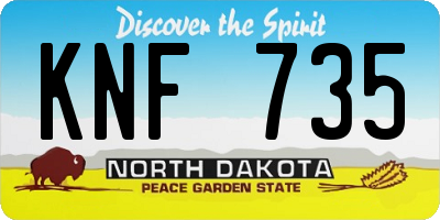 ND license plate KNF735