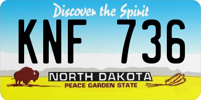 ND license plate KNF736