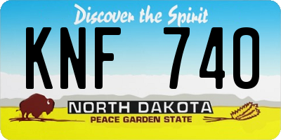 ND license plate KNF740