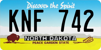 ND license plate KNF742